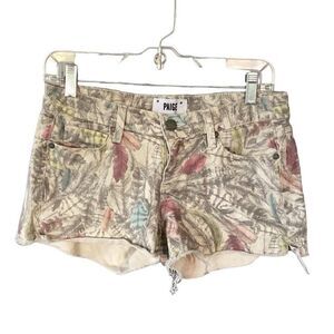 Paige x Liberty London Feather Denim Cutoff Jean Shorts Women’s 26